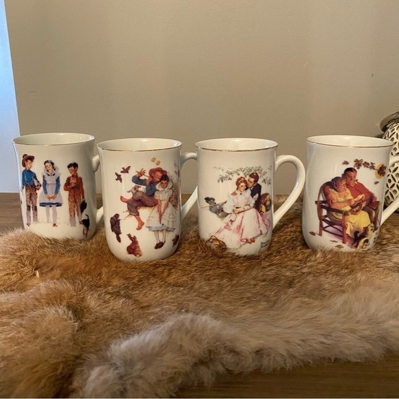 Norman Rockwell mugs  X4 - Picture 1 of 8